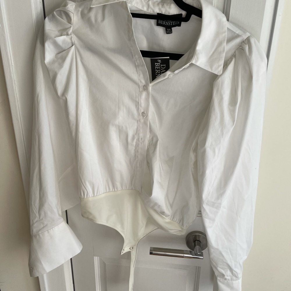 Danielle Bernstein White Puff Sleeve Bodysuit - image 2